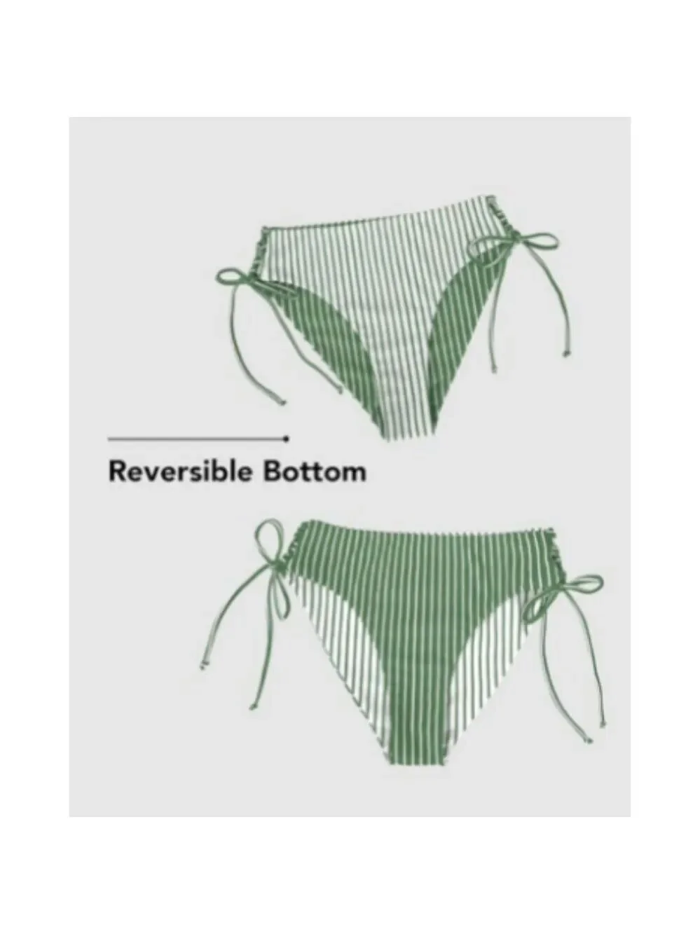**CUPSHE** 2 Piece Bikini Back Braided Straps with Reversible Bottom Large NWT